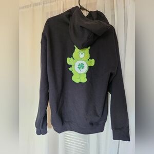 Care Bear Good Luck Bear Heavy Blend Men Pullover Plain Hooded Sweatshirt  L 🍀